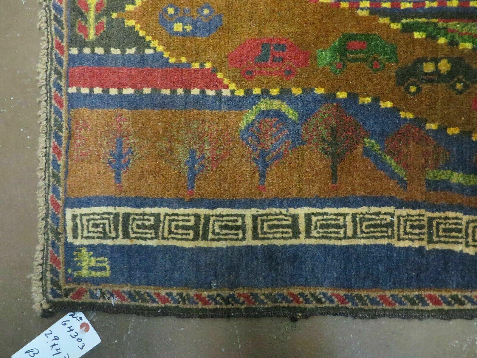 3' X 5' New Vintage Handmade Afghan Balouch Tribal Wool Pictorial Rug # 303 - Jewel Rugs