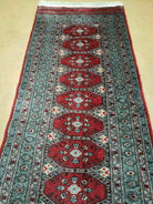 2' 8" X 9' 4" Vintage Handmade Bokhara Turkoman Pakistani Wool Runner Rug Nice - Jewel Rugs