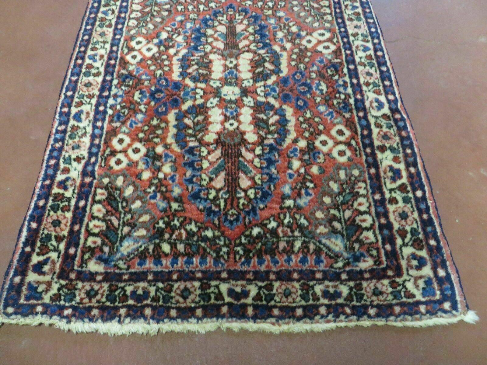 2' X 2' 6" Antique Hand-Knotted Made Indian Wool Rug Carpet Red Nice - Jewel Rugs