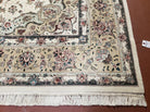 8x10 Oriental Carpet - Persian Design Rug - Wool Hand Knotted Area Rug with Silk Rug - Very Fine Beige Floral Rug - Elegant Dining Room Rug - Jewel Rugs