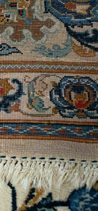 11' X 14' Antique Handmade Indian Wool Rug Ivory Beige Blue Tan Organic - Jewel Rugs