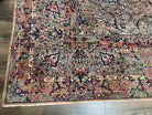 Stunning Persian Kirman Rug 11x15, Hand Knotted Wool Carpet, Large Antique Oriental Red Blue Area Rug 11 x 15 Allover Floral Palace Size Rug - Jewel Rugs