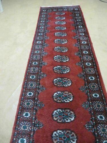 2' 4" X 11' 6" Vintage Handmade Bokhara Turkoman Pakistani Wool Runner Rug Nice - Jewel Rugs