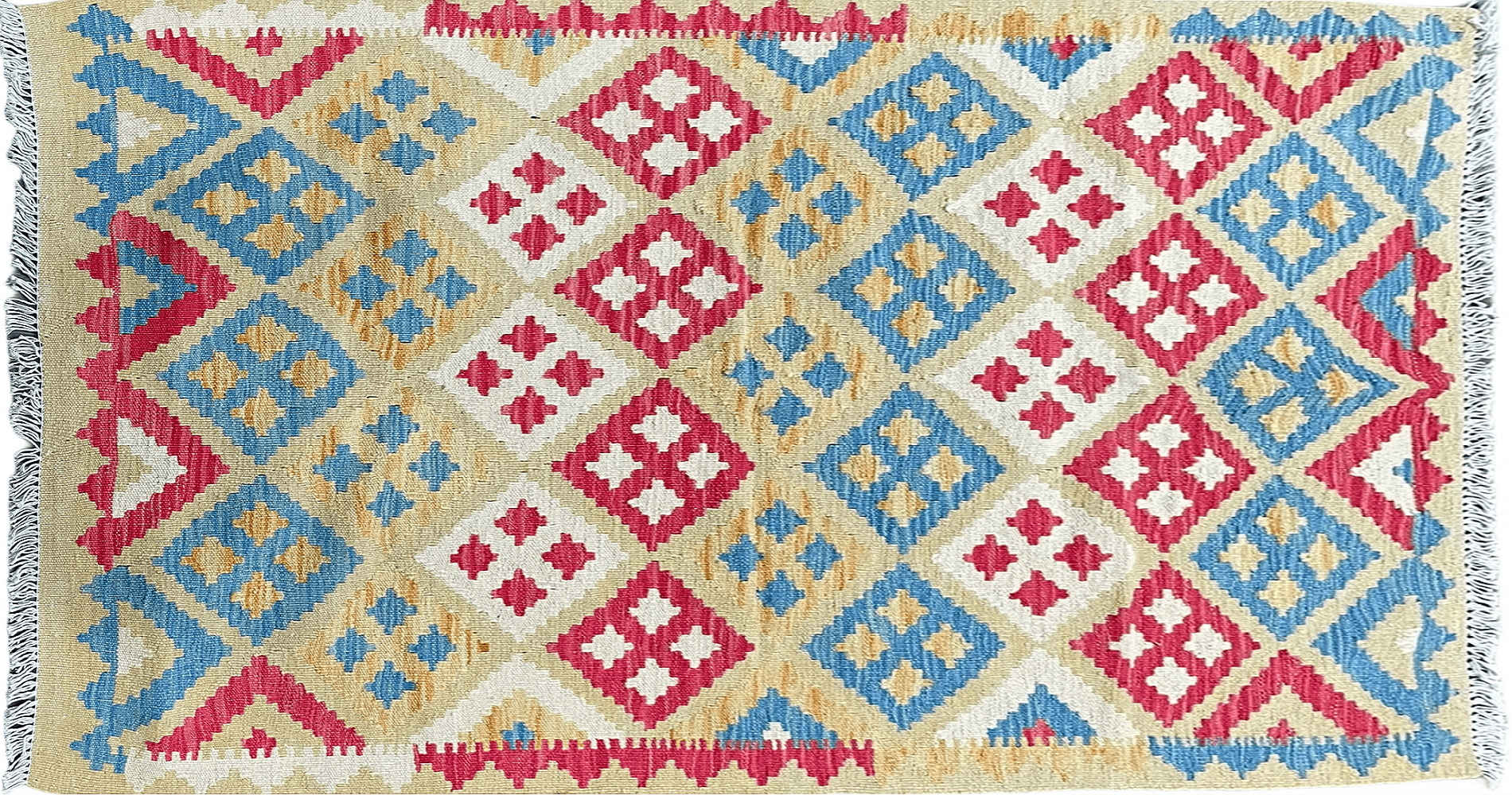 3x5 Kilim Rug Multicolor Tribal Kilim Rug 3 x 5 Tan Light Blue Red Beige New Turkish Anatolian Wool Kilim Flatweave Rug - Jewel Rugs