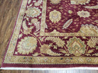 9' X 12' Vintage Fine Handmade Indian Agra Wool Rug Red Wow - Jewel Rugs