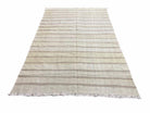 5x8 Turkish Kilim Rug, Flatweave Carpet, Striped Blanket, Southwestern Design, New, Gray, Wool, High Quality, Hand-Knotted - Jewel Rugs