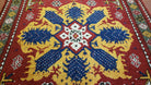 6.5 x 9.1 Power-Loomed Rug Central Medallion Tribal Design Red Blue Yellow Area Rug 6x9 7x9 Colorful Carpet Moroccan Style Boho Rug - Jewel Rugs