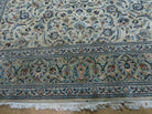 7' 5" X 10' 6" Handmade Indian Wool Rug Decorative Ivory Beige Floral - Jewel Rugs