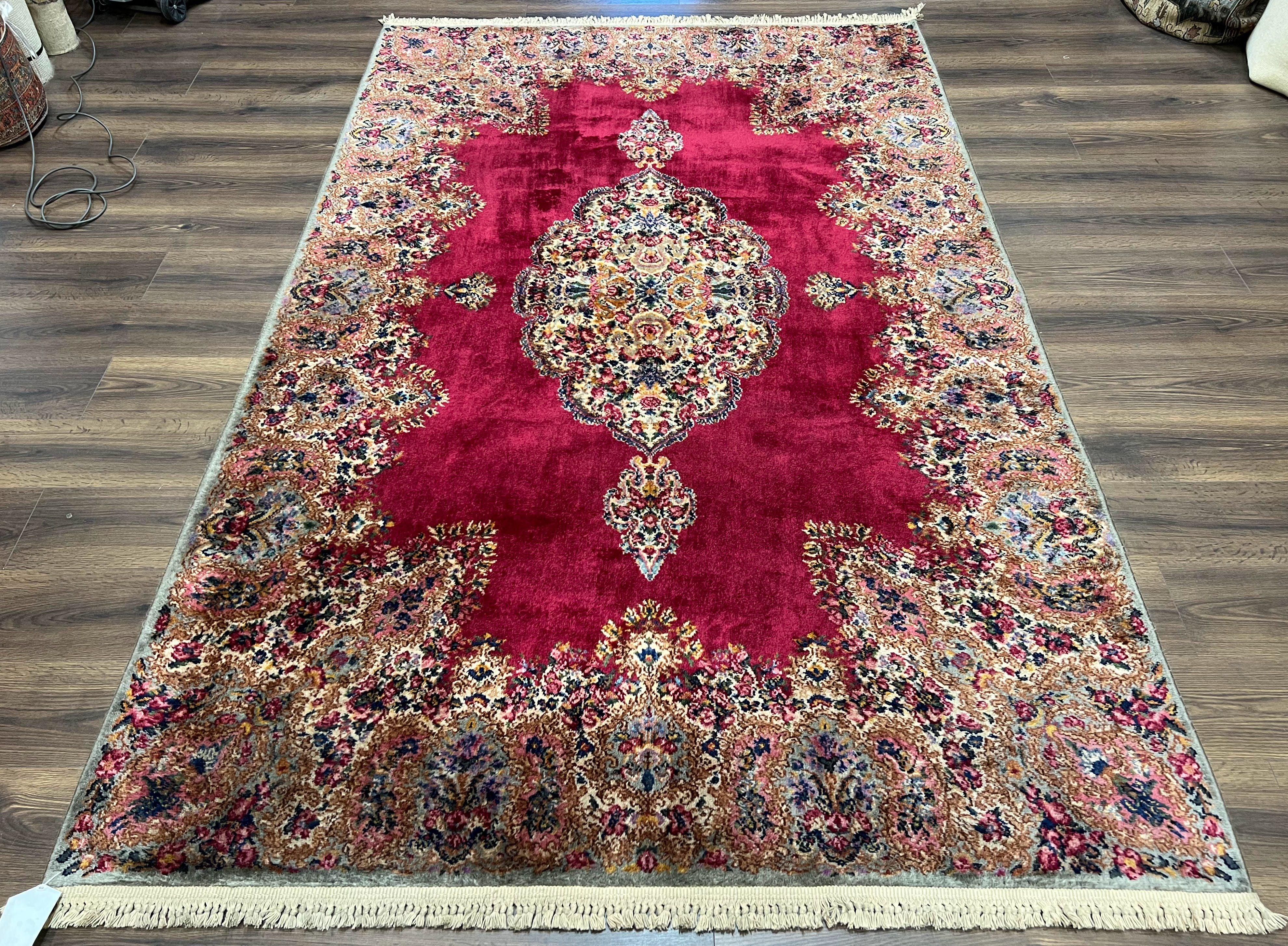 Karastan Red Medallion Kirman #762, Wool Karastan Carpet 5.9 x 9, Vintage 6x9 Area Rug, Original Collection 700 Series Discontinued, Nice - Jewel Rugs