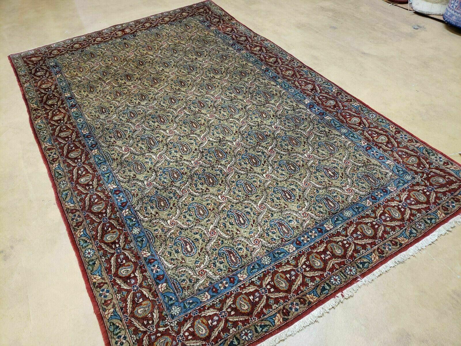 4' X 7' Handmade Turkish Wool Rug Paisley Hand Knotted Flowers One Of A Kind - Jewel Rugs