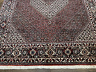 Beautiful Persian Rug 6x8 ft, Herati Mahi Bidjar, Ivory Rust Red Navy Blue Jewel Colors, Highly Detailed Very Fine Handmade Wool Oriental Rug - Jewel Rugs