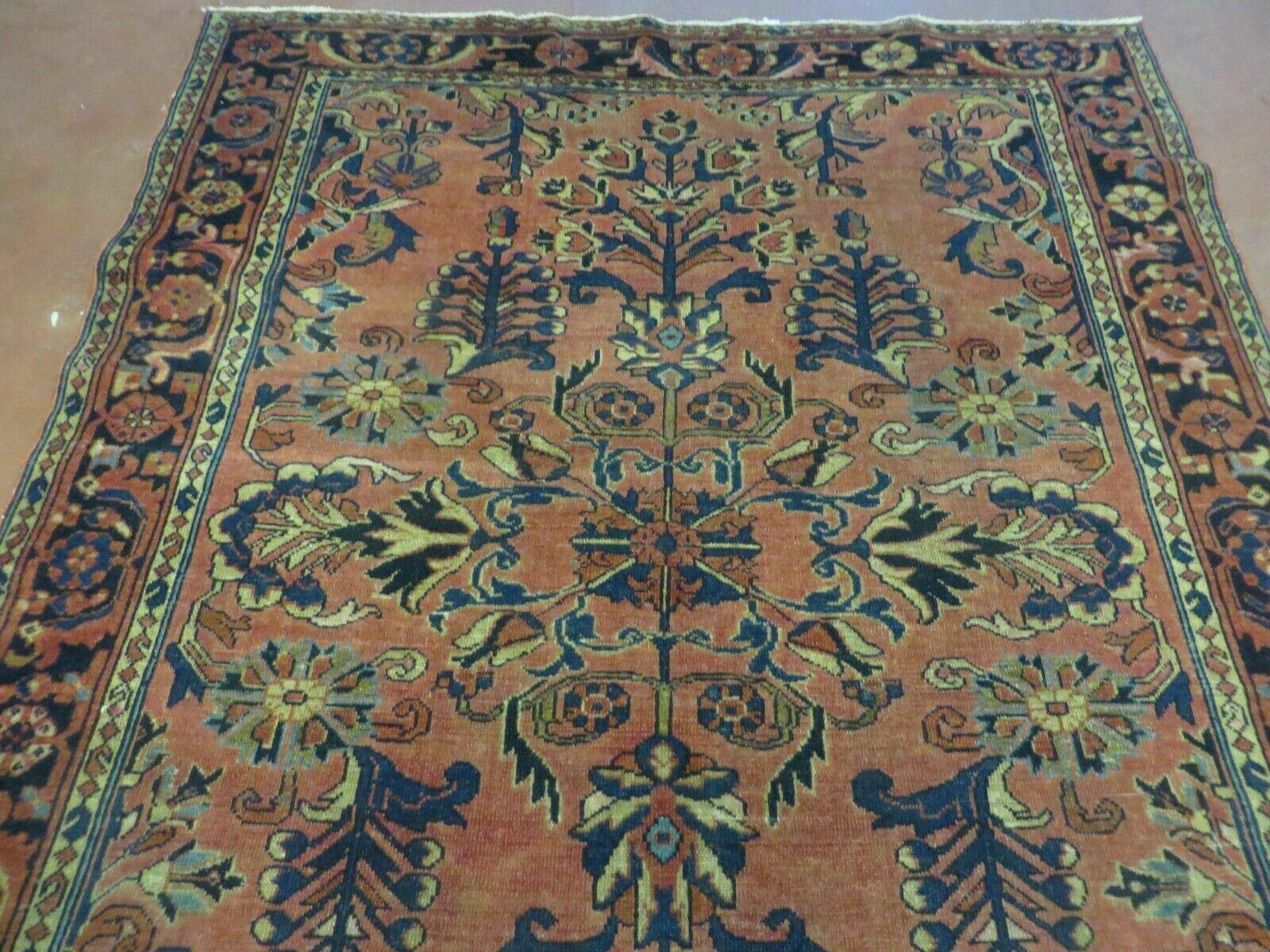 5' X 6' Antique Handmade India Floral Oriental Wool Rug Veg Dyes Organic Red Classical Traditional Home Décor - Jewel Rugs