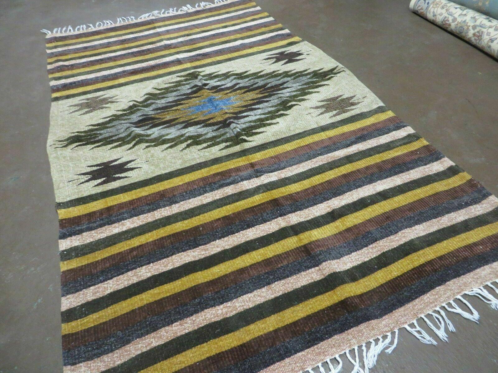 4' X 7' Vintage Handmade Latin American Mexican Wool Blanket Kilim Rug Nice # C - Jewel Rugs