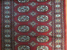 2' 7" X 10' Vintage Handmade Bokhara Turkoman Pakistani Wool Dark Red Runner Oriental Rug - Jewel Rugs