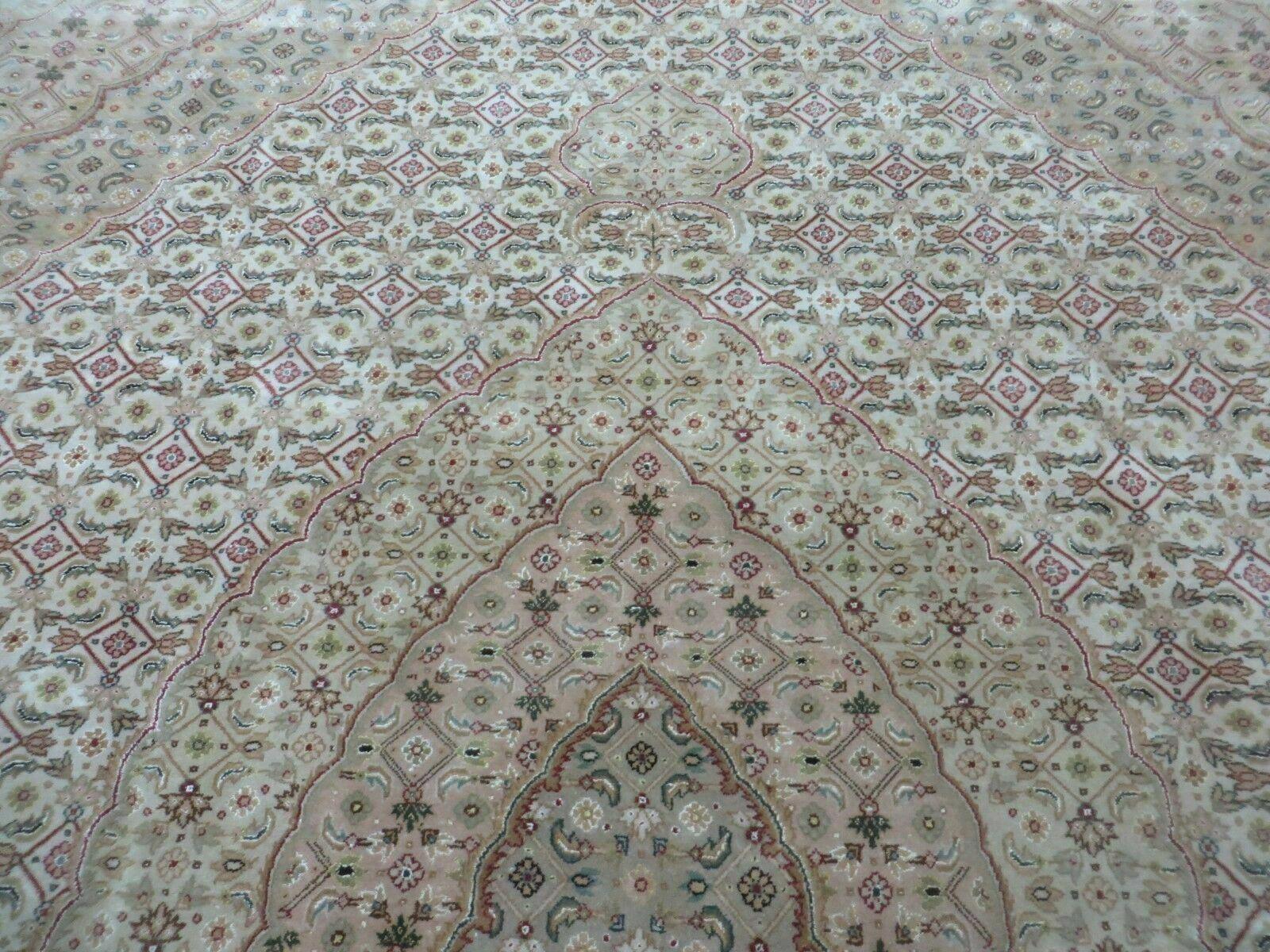 8' 7" X 11' 5" Vintage Handmade Pakistan Wool Rug Silk Accent Nice - Jewel Rugs