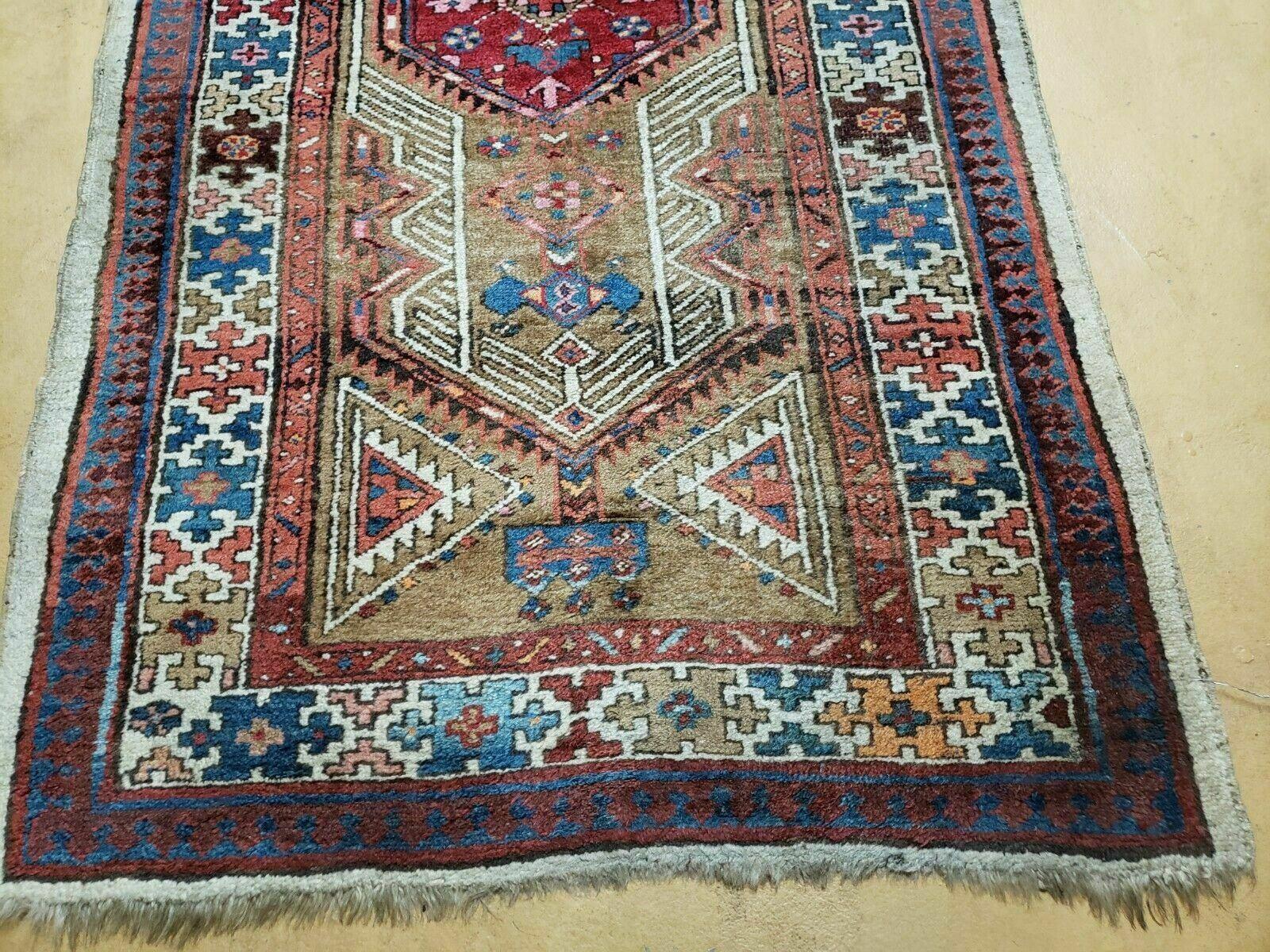 3' 2" X 5' 6" Antique Handmade Turkish Wool Rug Carpet Camel Hair Wow - Jewel Rugs