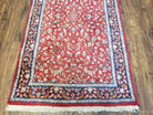 Antique Persian Sarouk Vintage Runner Rug, 2' 7" x 10' 3", Red with Dark Blue Floral Design - Jewel Rugs