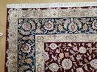 8' X 10' Vintage Handmade Oriental Floral Wool & Silk Rug Afshan Red Blue Nice - Jewel Rugs