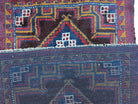 3 X 4.4 Vintage Handmade Tribal Wool Rug Baluchi Rug Afghan Rug Purple Blue Nice - Jewel Rugs