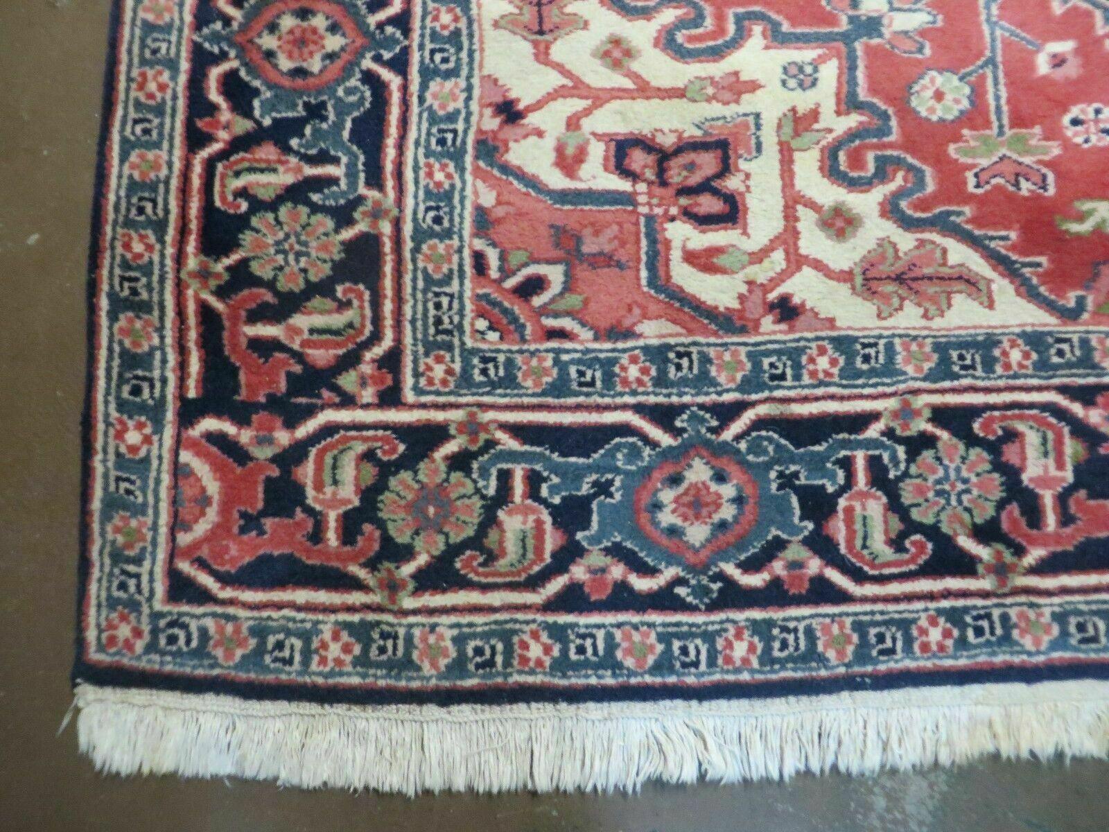 6' X 9' Vintage Handmade Indian Medallion Wool Rug Veg Dyes Nice # M702 - Jewel Rugs