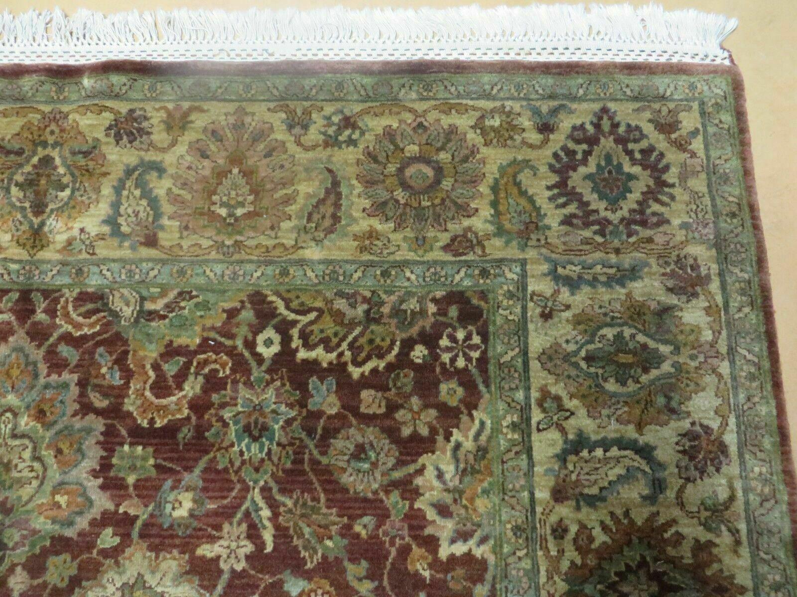 6' X 9' Handmade India Floral Oriental Wool Rug Carpet Tea Wash Red Hand Knotted - Jewel Rugs