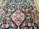 4' X 6' Antique Handmade India Floral Oriental Wool Rug Carpet Organic Blue - Jewel Rugs