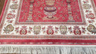 4 x 6 Silk Carpet Red, Traditional Oriental Rug 4x6, Flower Vase Columns, Turkish Rug New, High Quality, Bamboo Silk, Area Rug - Jewel Rugs