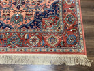 Karastan Medallion Serapi Rug #736, Wool Karastan Carpet 5.9 x 9, Discontinued Original 700 Series Karastan Area Rug 6x9 Vintage, Red Blue - Jewel Rugs