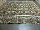 10' X 13' Handmade English Pattern Needlepoint Wool Floral Rug Carpet - Jewel Rugs