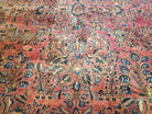 11' X 13' Antique Handmade Sarouk Floral Wool Rug Red Organic Nice - Jewel Rugs