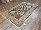 4' X 6' Handmade India Oriental Floral Wool Rug Brown Wow - Jewel Rugs