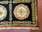 6x9 Aubusson Design Nepali Tibetan Black Hand-Knotted Rug Wool Carpet Soft Plush Pile New Rug Nice - Jewel Rugs