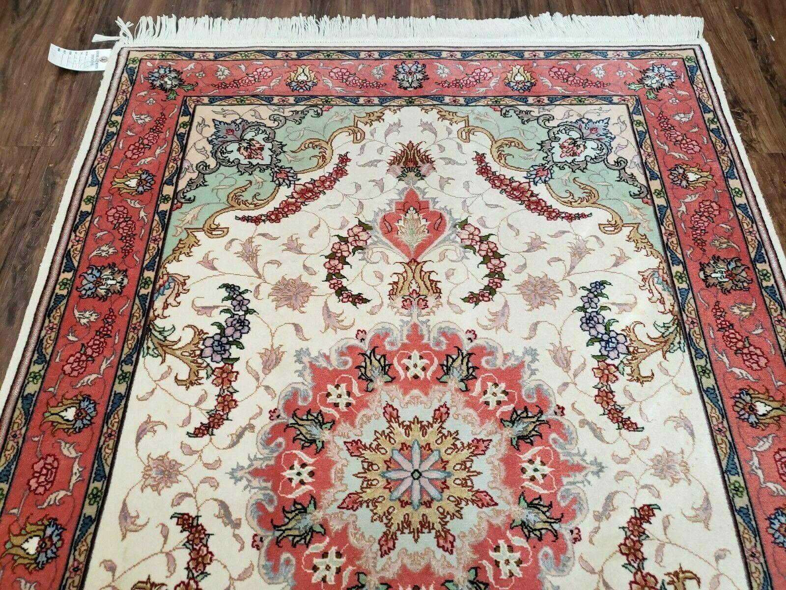 3' 4" X 5' Vintage Handmade Ultra Fine Floral Oriental Turkish Rug Carpet Wow - Jewel Rugs