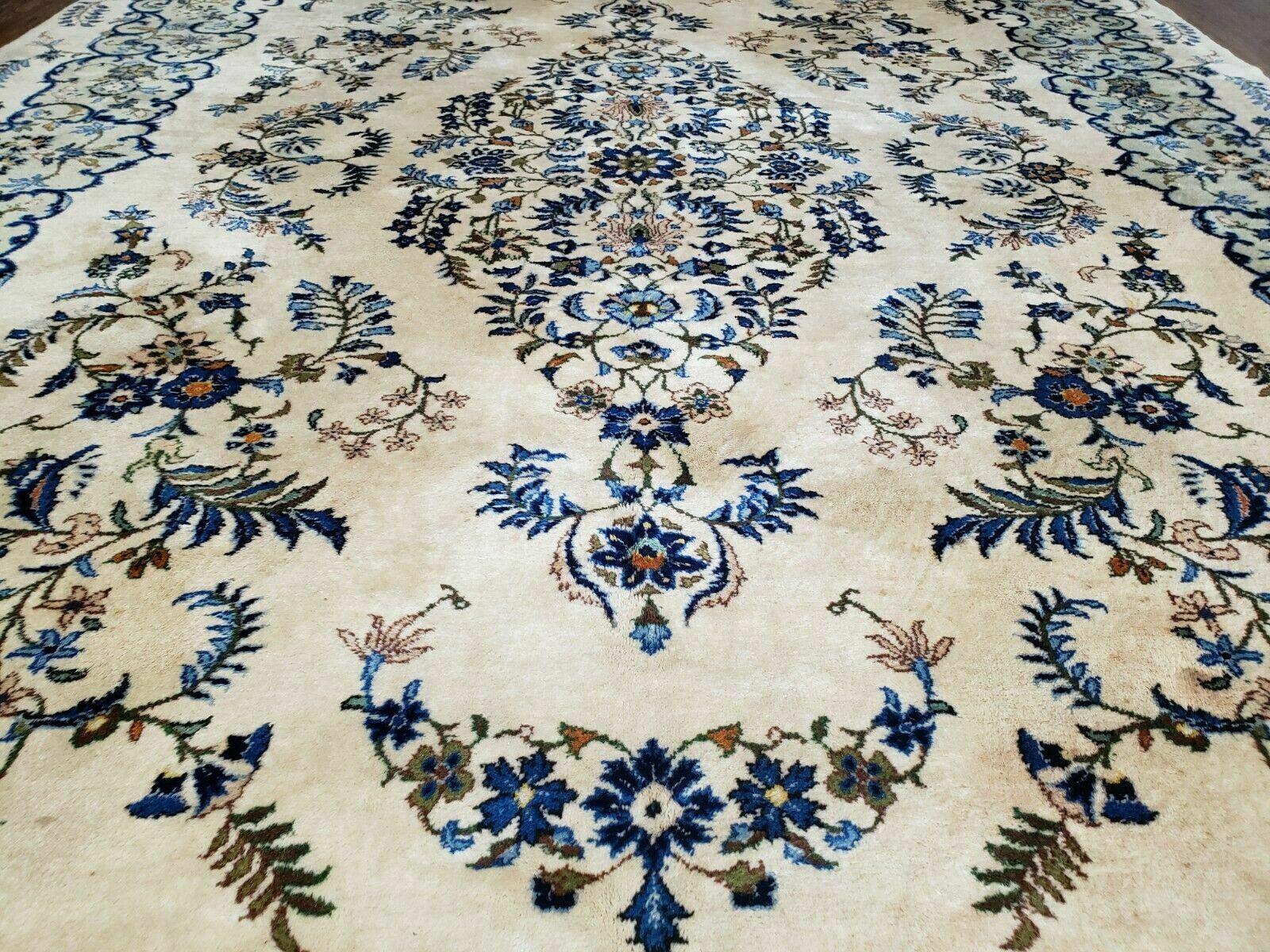 8' X 10' Semi Antique Handmade India Floral Lamb Wool Rug Carpet Ivory/ Beige - Jewel Rugs