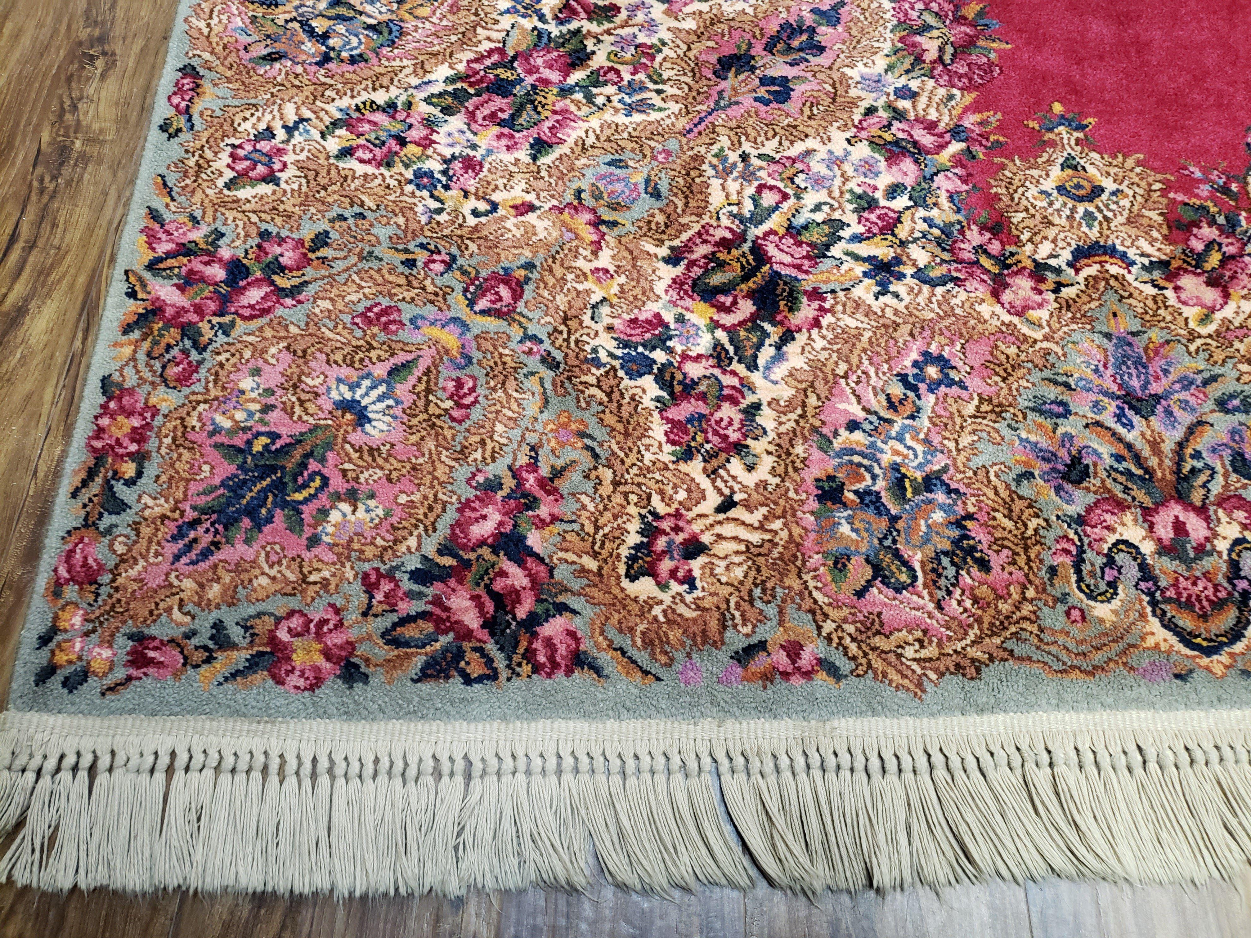 Vintage Karastan Red Kirman Rug #762, Original 700 Series, 8.8 x 12 Karastan Carpets, Discontinued Karastan Rug, Karastan Wool Area Rug - Jewel Rugs