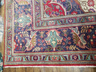 Semi Antique Tabriz Rug with Central Medallion, Red, 9'8" x 12'5" - Jewel Rugs