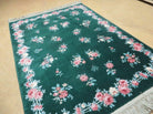 4' 3" X 6' American Karstan Forest Bouquet Garden of Eden 509/9706 Green Vintage Wool Rug - Jewel Rugs