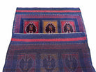 2' 9" X 4' 5" Vintage Handmade Tribal Wool Rug Balouchi Afghan Rug Blue Red 3x5 - Jewel Rugs