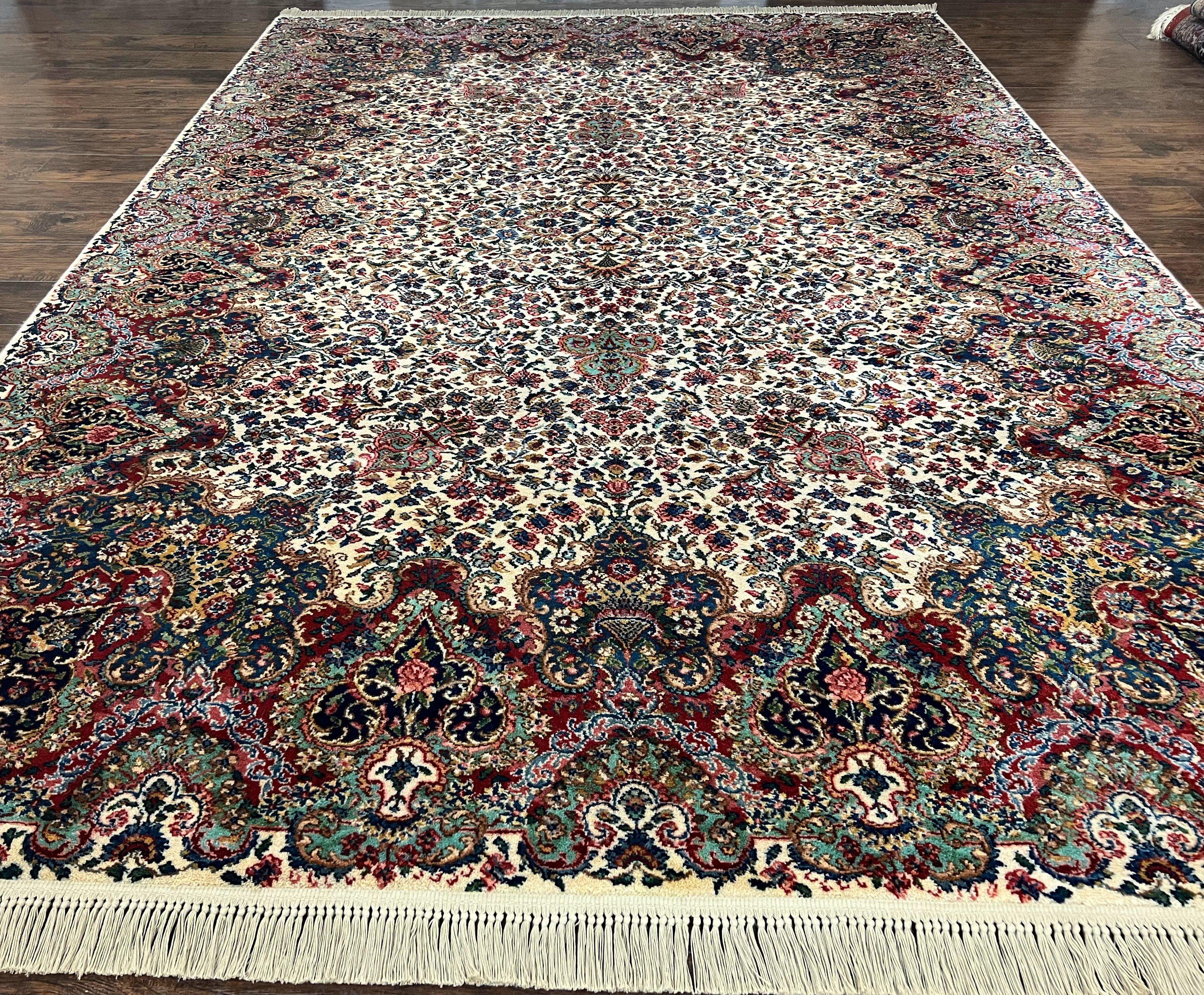 Karastan Kirman Rug, Karastan Floral Kirman #742, Wool Karastan Carpet, Vintage Karastan Area Rug, Original Karastan Rug, Large, 8'8" x 12' - Jewel Rugs