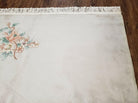 6' X 9' Vintage Handmade Chinese Art Deco 120 Lines Wool Rug Flowers Beige Wow - Jewel Rugs