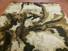 6' X 9' Vintage 1960 Danish Rya Shag DeLuxe Ege Rug Mid-Century Modern Ivory Brown - Jewel Rugs