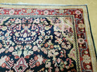 4' X 6' Antique Handmade India Floral Oriental Wool Rug Carpet Organic Blue - Jewel Rugs