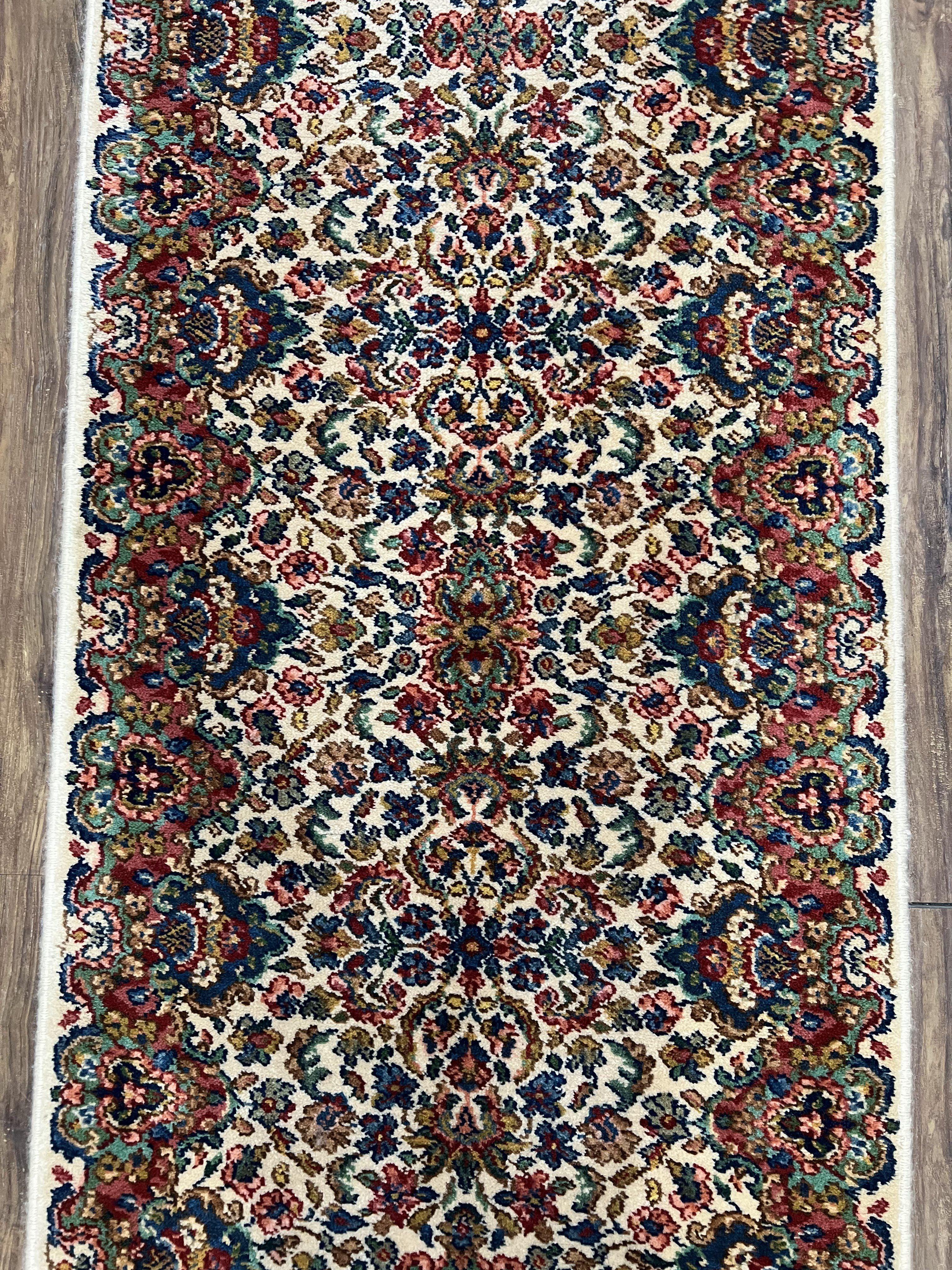 Karastan Floral Kirman Rug #742, Karastan Runner Small 2.7 x 5.5, Karastan Wool Rug, Vintage Karastan Small Karastan Mat Original 700 Series - Jewel Rugs