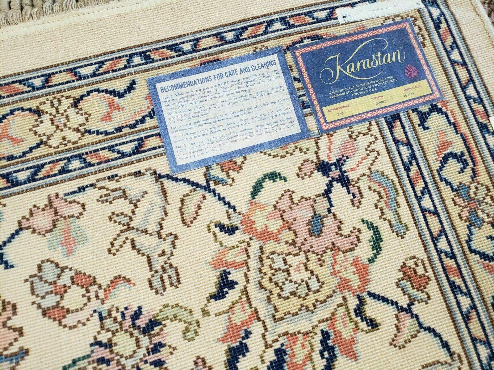 10' X 14' Karastan Ivory Tabriz # 738 Wool RUG American Made Beauty - Jewel Rugs