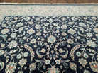 8' X 10' 5" Fine Handmade Chinese Allover Oriental Wool Rug Carpet Navy Blue - Jewel Rugs