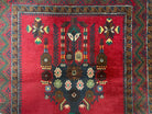 3x5 New Vintage Handmade Wool Rug Tribal Turkoman Balouch Red Tribal Rug Veg Dye - Jewel Rugs