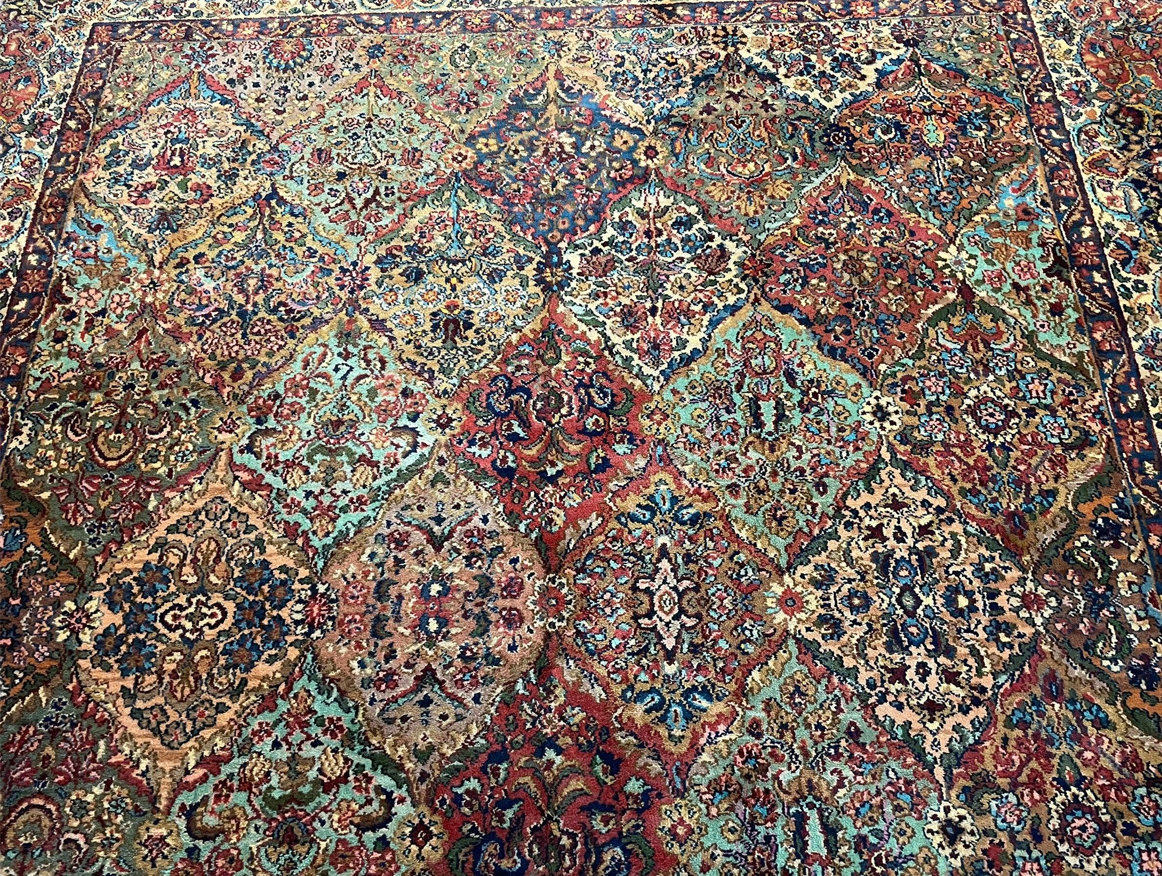 8' 8" X 10' 6" Karastan Multicolor Panel Kirman # 717 Wool Rug American Beauty - Jewel Rugs