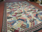 8' X 12' Vintage Indian Embroidery Handmade Chain Stitched Rug Wool Patchwork - Jewel Rugs