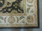 7' X 10' Vintage Machine Made Floral Oriental Wool Rug Black Nice - Jewel Rugs