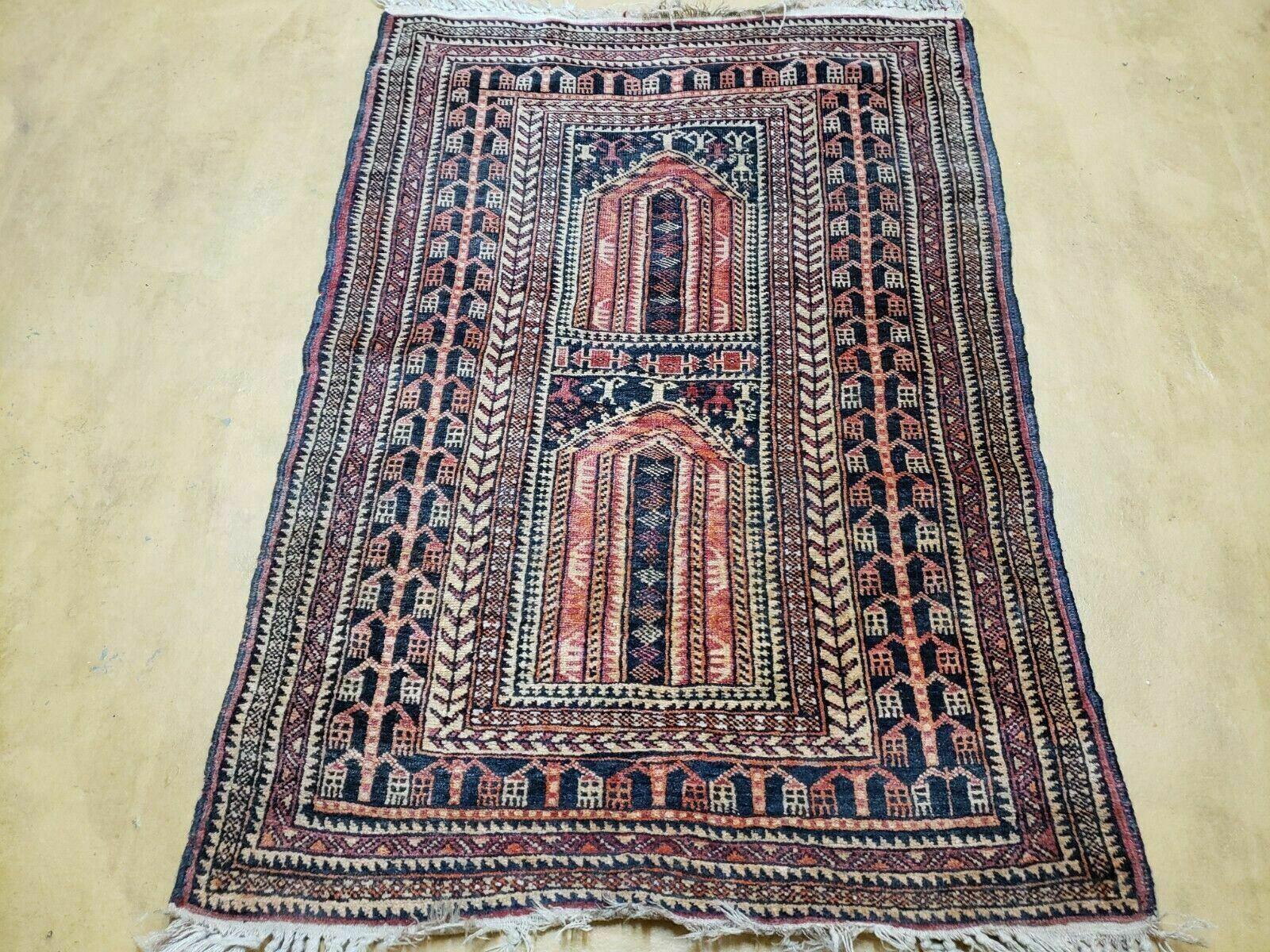 3' X 4' 3" Vintage Handmade Pakistan Balouchi Balouch Tribal Wool Rug Nice - Jewel Rugs